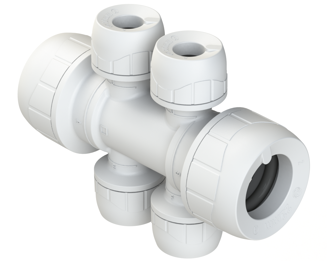 PB4822EW - PP ENHANCE 22mm x 10mm 4 PORT DOUBLE SIDED MANIFOLD SKT-SKT - ISO.png