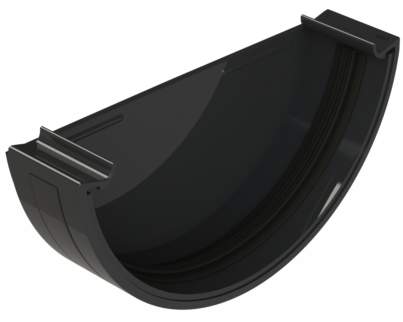 RL607B - EXTERNAL STOP END HR 150mm RAINWATER - ISO BLACK.png