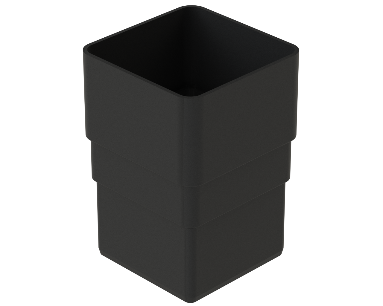 RS225B - 65mm PLANE SQUARE CONNECTOR RAINWATER - ISO BLACK.png