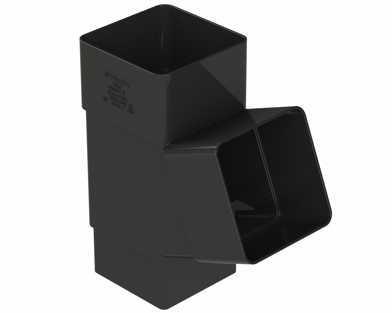 RS229B - 112½° BRANCH 65mm SQUARE DOWNPIPE RAINWATER - ISO BLACK.png